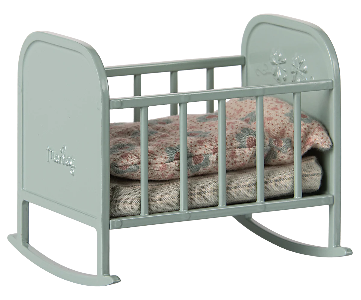 Maileg metal cradle blue mint