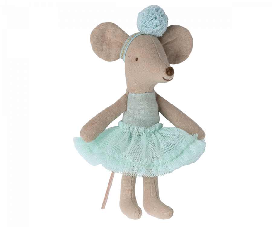 Maileg Little Sister Ballerina Mouse, Light Mint