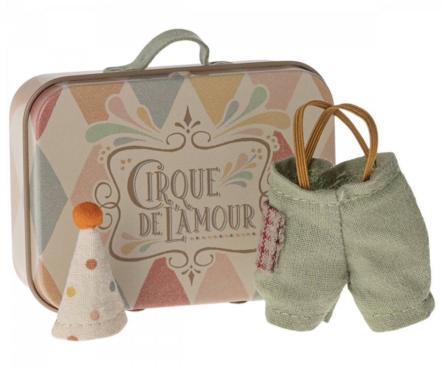 Maileg Clown Clothes in a Suitcase, fits Little Brother/Sister