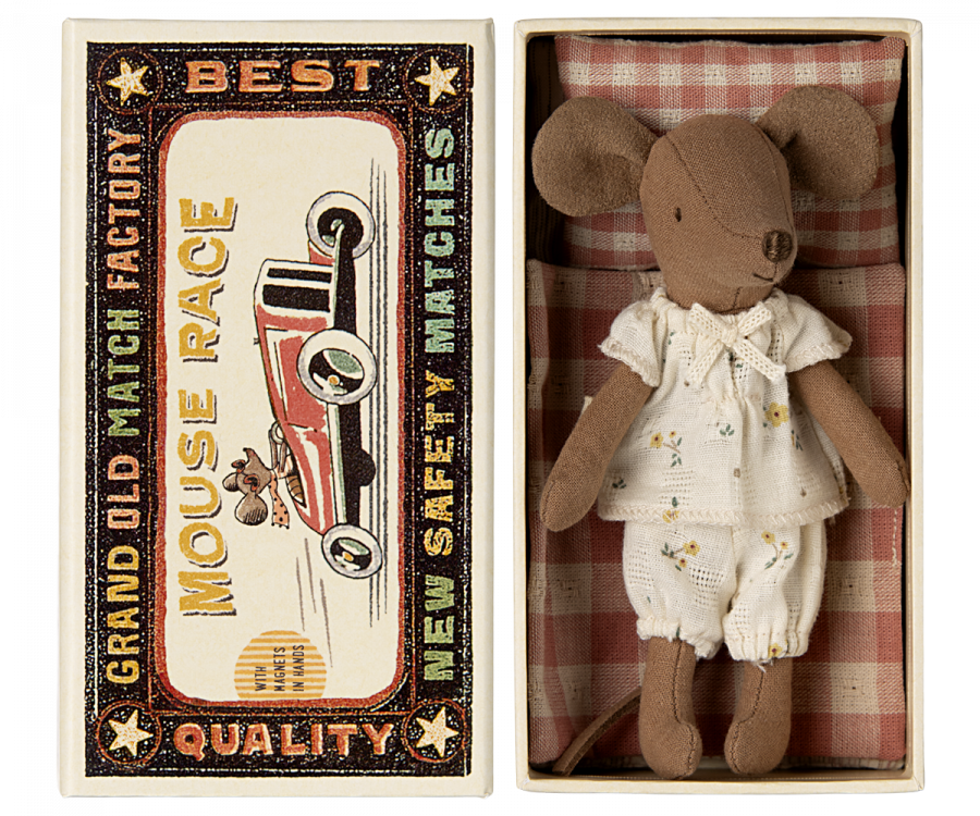 Maileg Big sister mouse in a matchbox