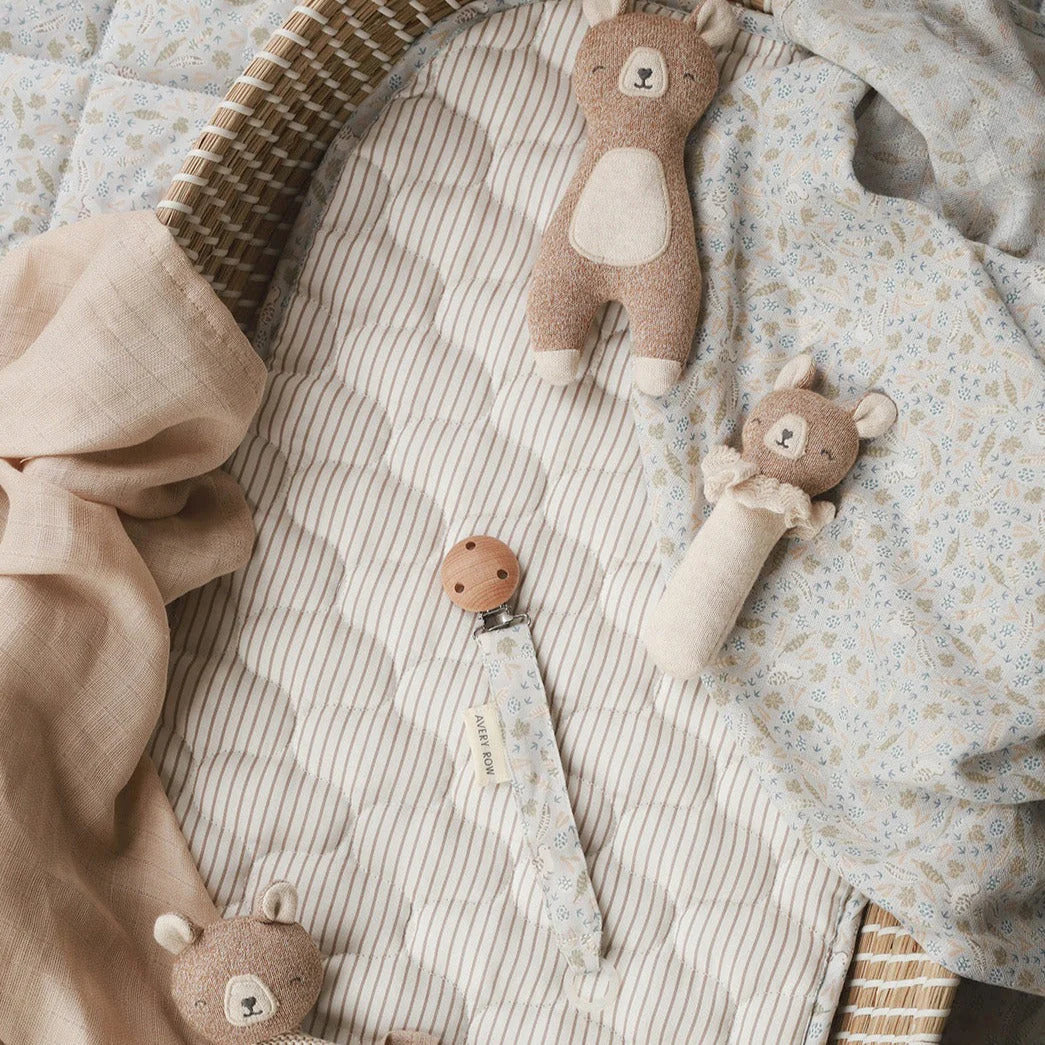 Avery Row Brave Bear rattle and cuddle cloth