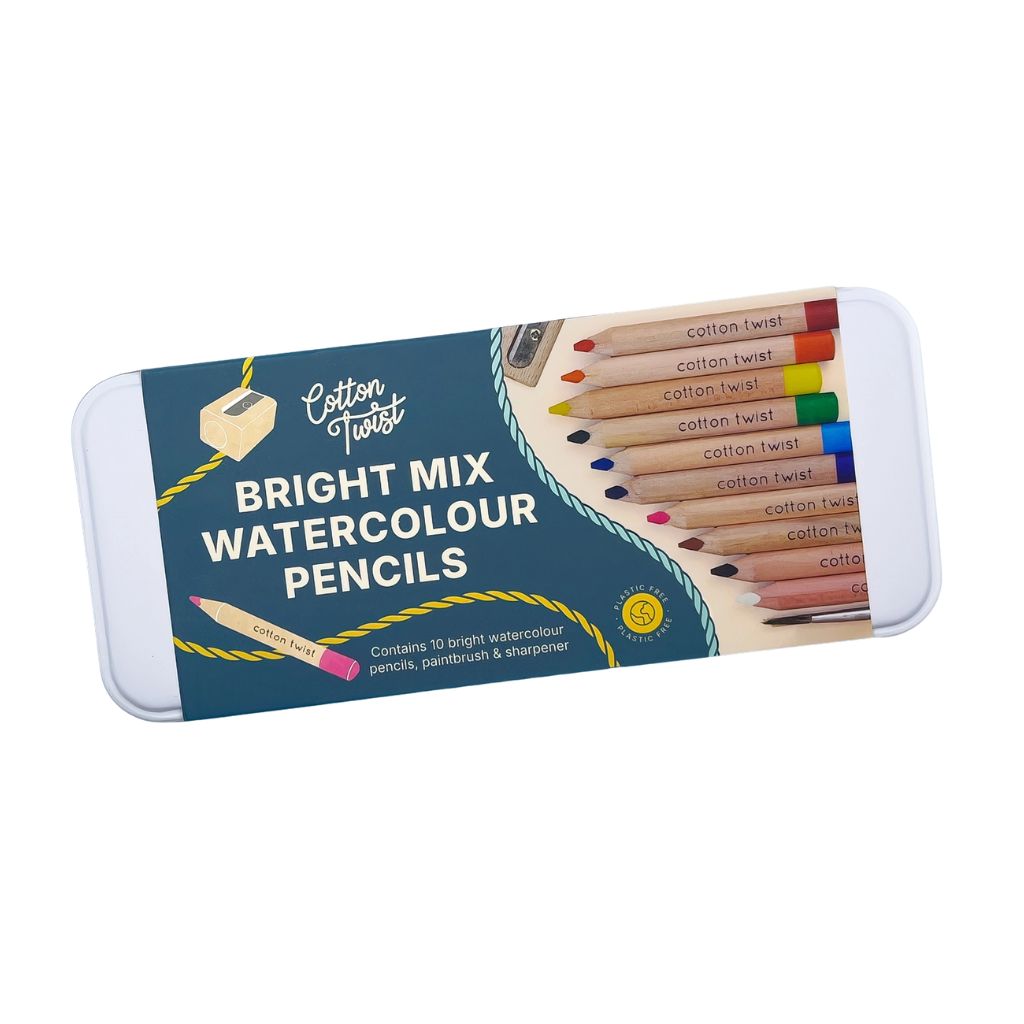 Cotton Twist Bright Mix Watercolour Pencils set on a white background