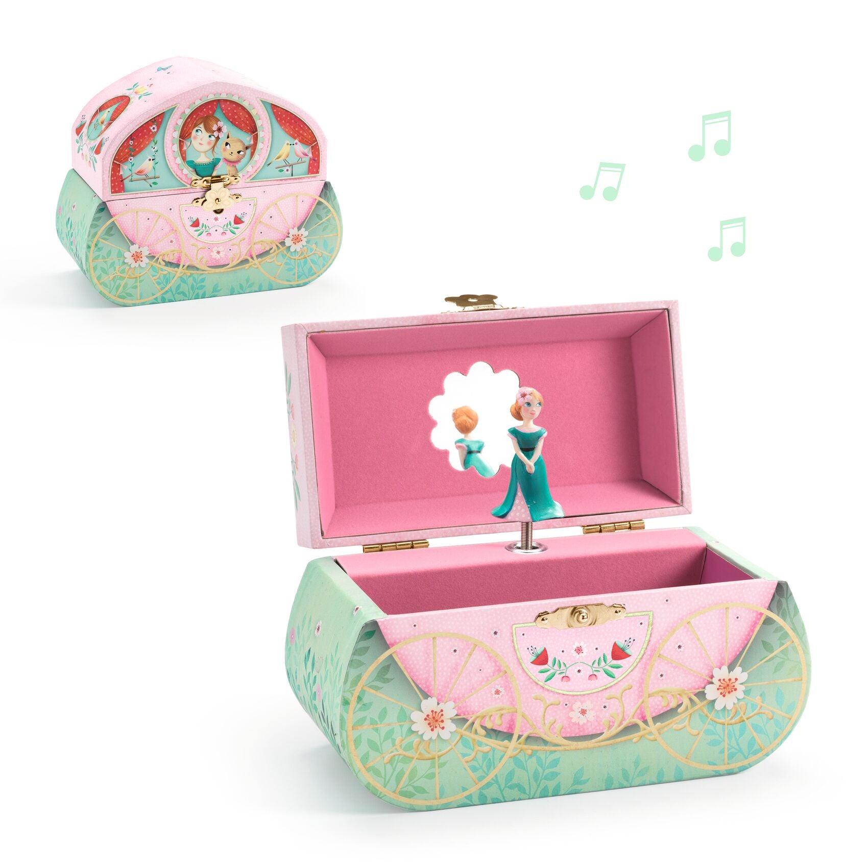 Music box with princess design on a white background