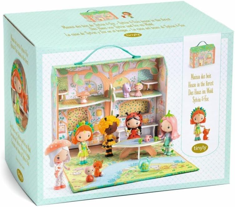 Toy house set with characters in a box packaging