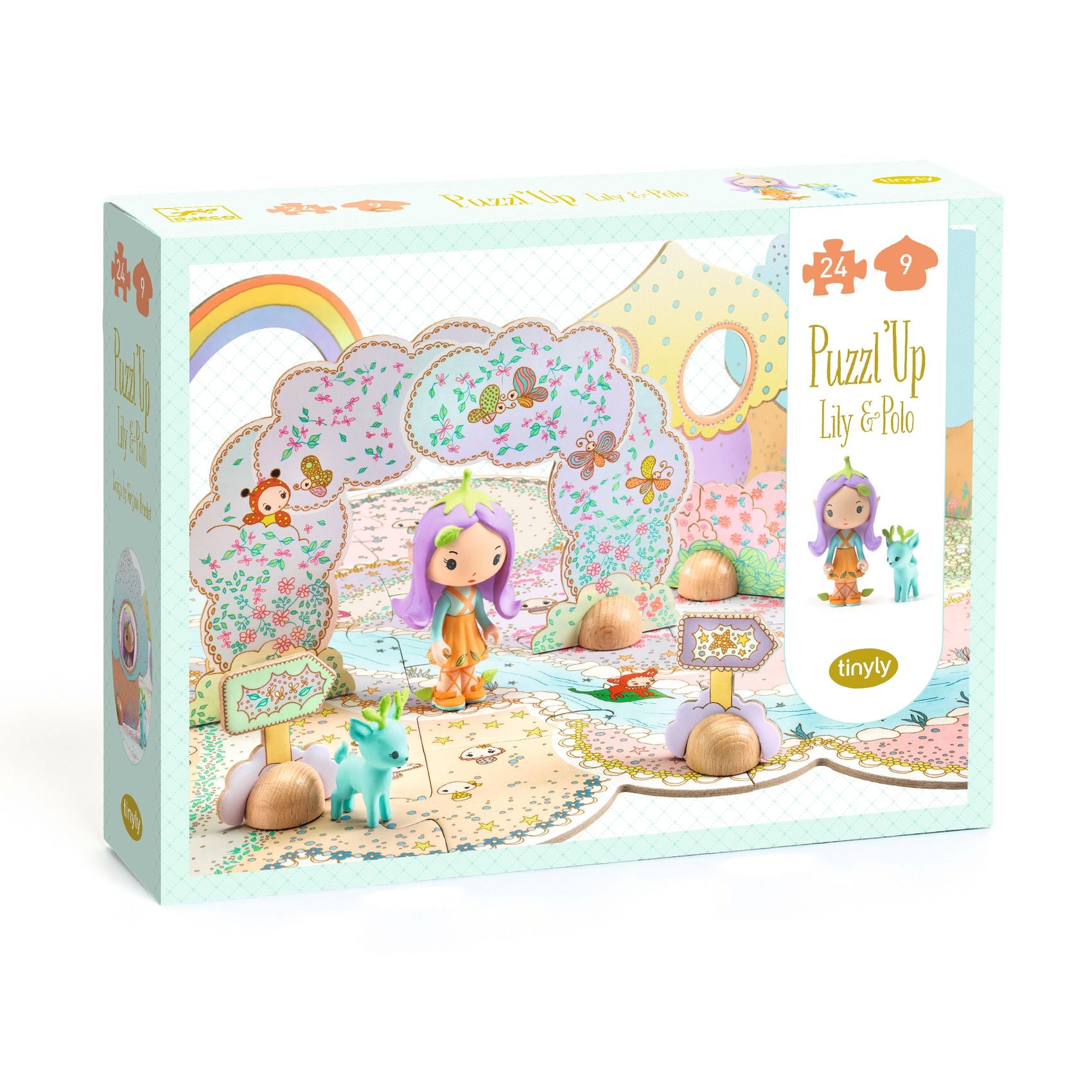 Tinyly Puzzle Up Lily & Polo toy set packaging with colorful design