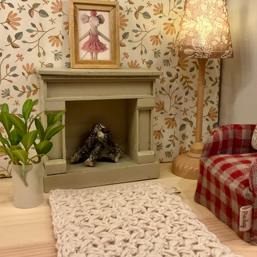 maileg fireplace off white dolls house