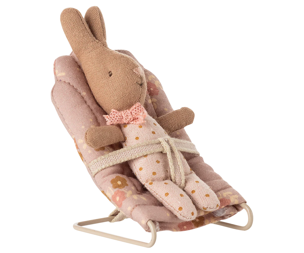 Maileg Bouncer for baby mouse, Rose