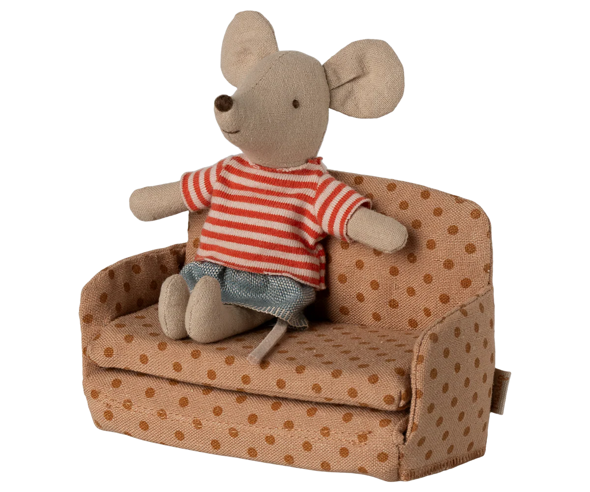 Maileg Sofa bed, Mouse - Dots  with mouse