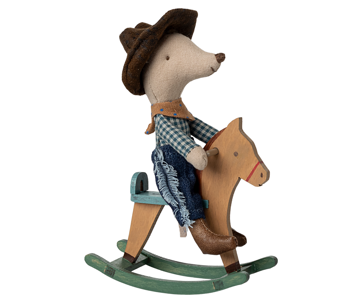 Maileg cowboy mouse & rocking horse, little brother
