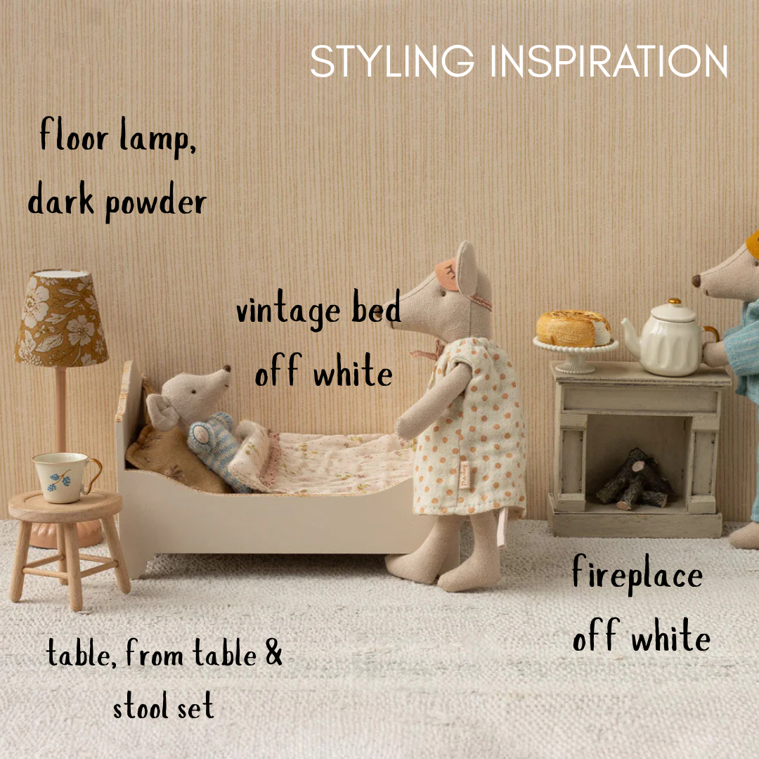 Children's room with toys and furniture labeled for styling inspiration.