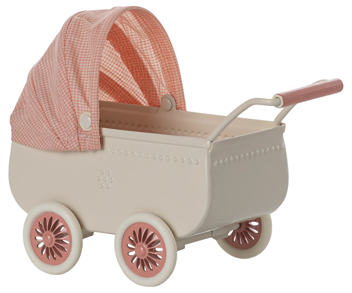 Maileg pram for mice coral