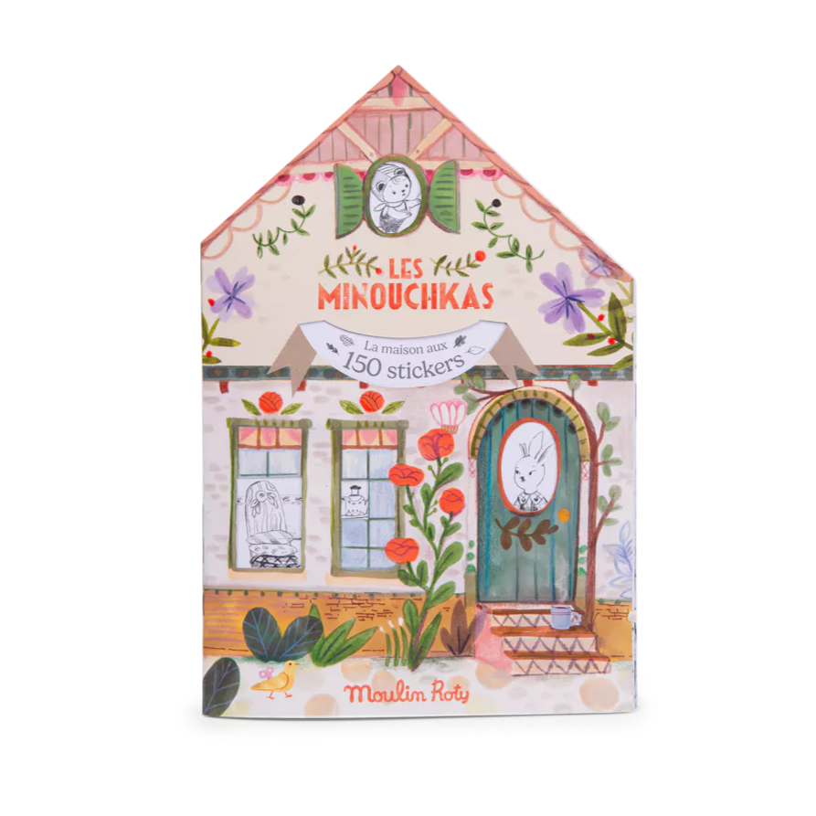 Moulin Roty Colouring Book & Stickers, Les Minouckas