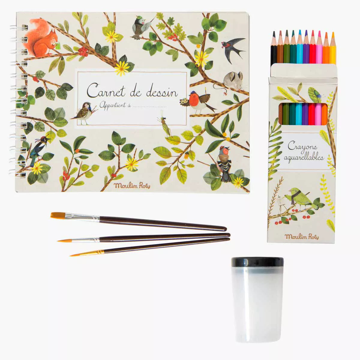 Moulin Roty L'aquarelliste suitcase watercolour paint set
