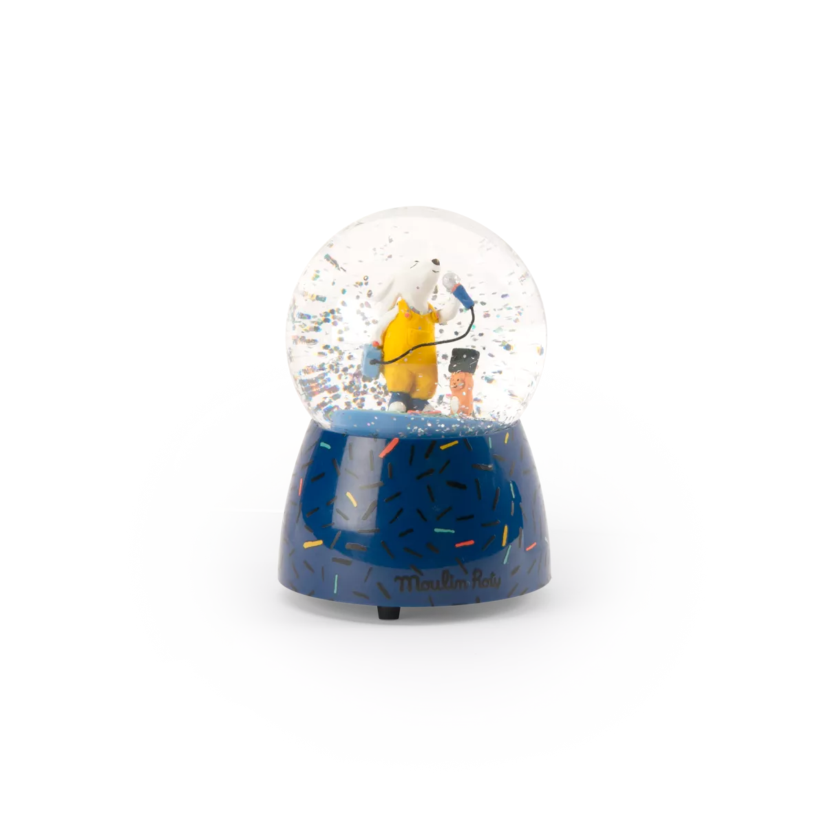 Moulin Roty Musical Snow Globe, Puce & Pilou