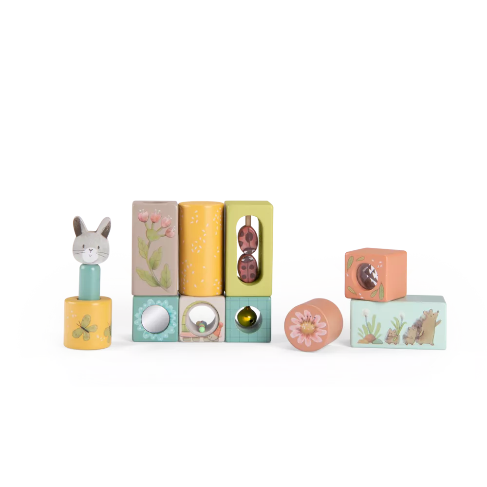 Moulin Roty Stack Up Wooden Activity Toy, Trois Petits Lapins