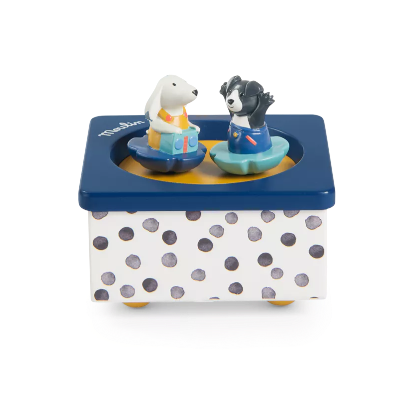 Moulin Roty puce and pilou musical box