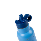 Blue water bottle with a spout on a white background