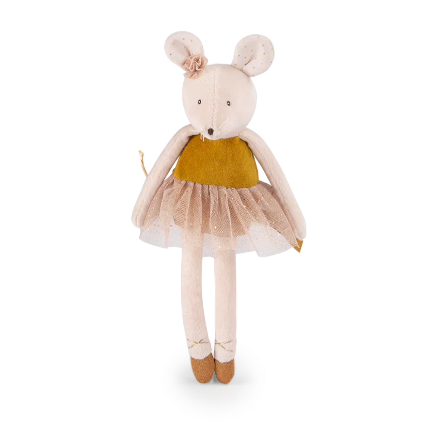 Moulin Roty golden ballerina mouse doll