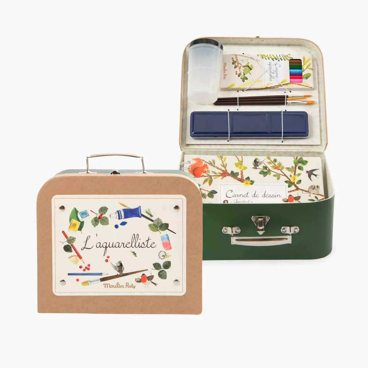 Moulin Roty L'aquarelliste suitcase watercolour paint set