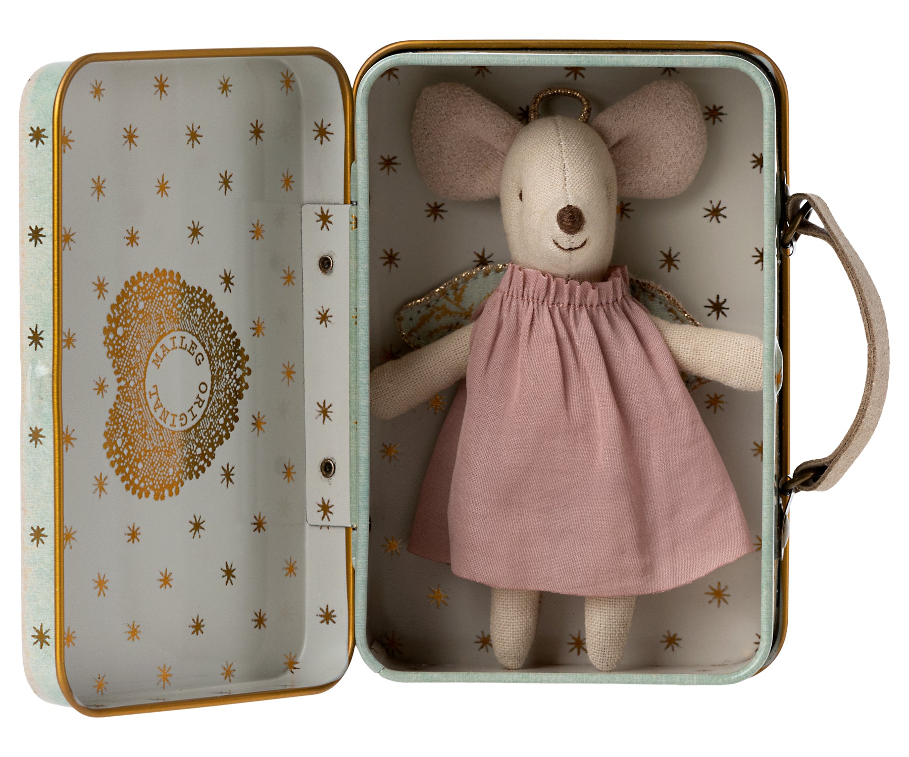 Maileg Angel Mouse in a suitcase