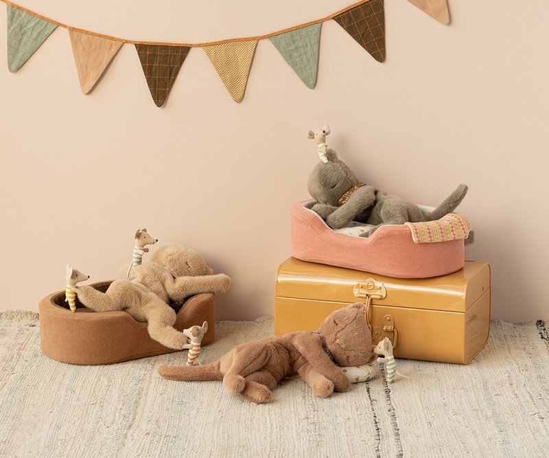 Maileg kitten soft toys and baskets