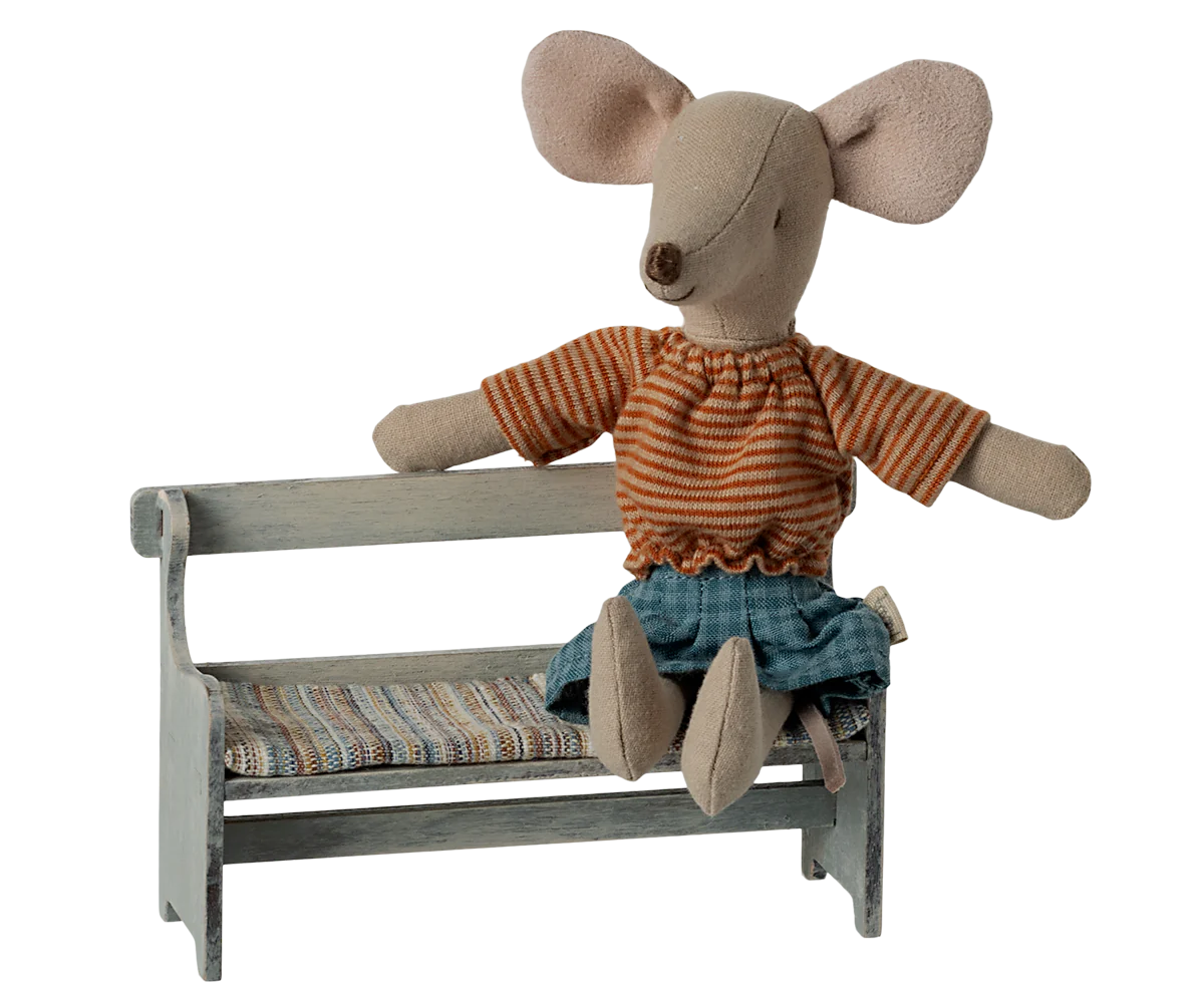 Maileg Bench for Mouse, Vintage Off White