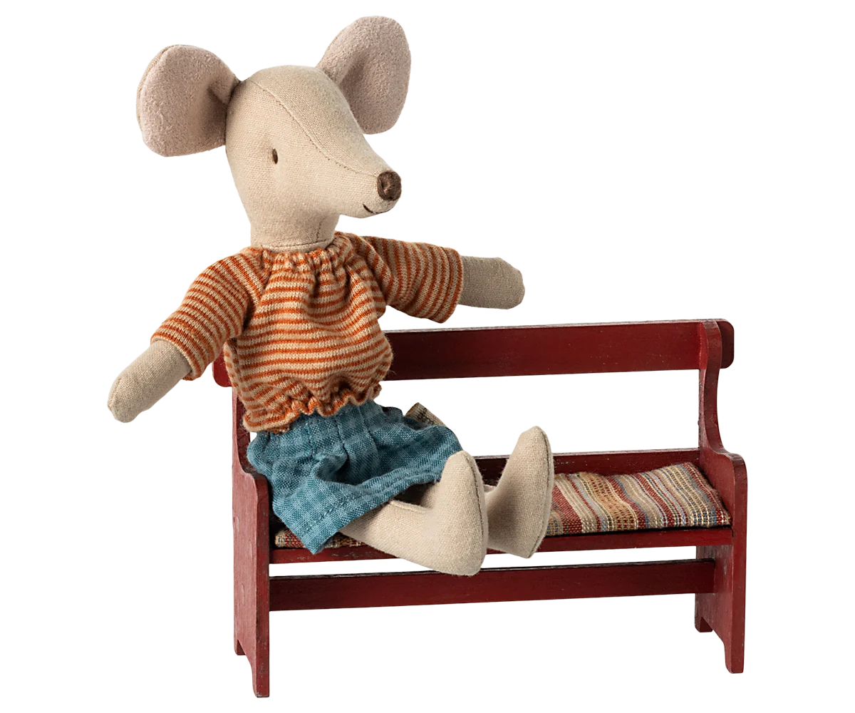 Maileg Bench for Mouse, Red