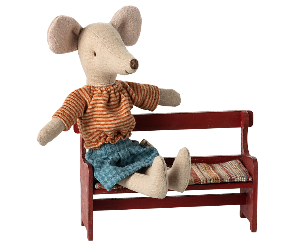 Maileg Bench for Mouse, Red