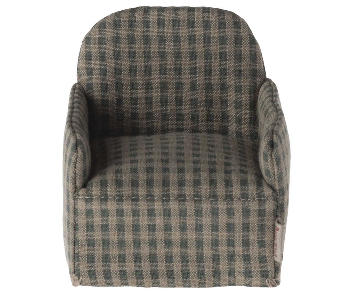 Maileg Armchair for Mouse, Green Check