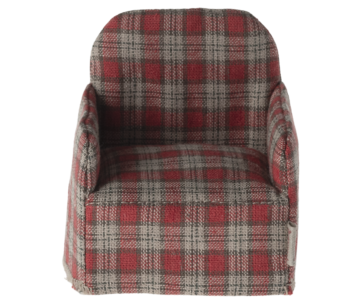 Maileg Armchair for Mouse, Tartan Red Check