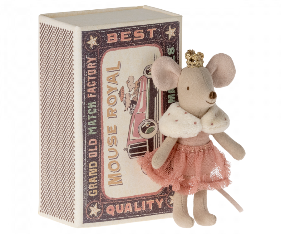 Maileg Princess Little Sister Mouse in a Matchbox - Yoyo & Flo