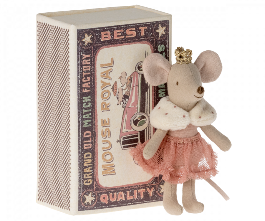 Maileg Princess Little Sister Mouse in a Matchbox