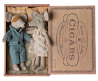 Maileg Mum and Dad mice in a Cigar Box