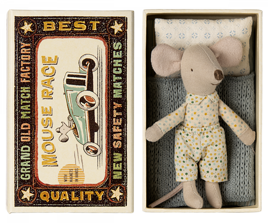 Maileg Little Brother Mouse in a matchbox
