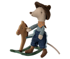 Maileg cowboy mouse & rocking horse, little brother