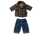 Maileg dad mouse in brown shirt and jeans 