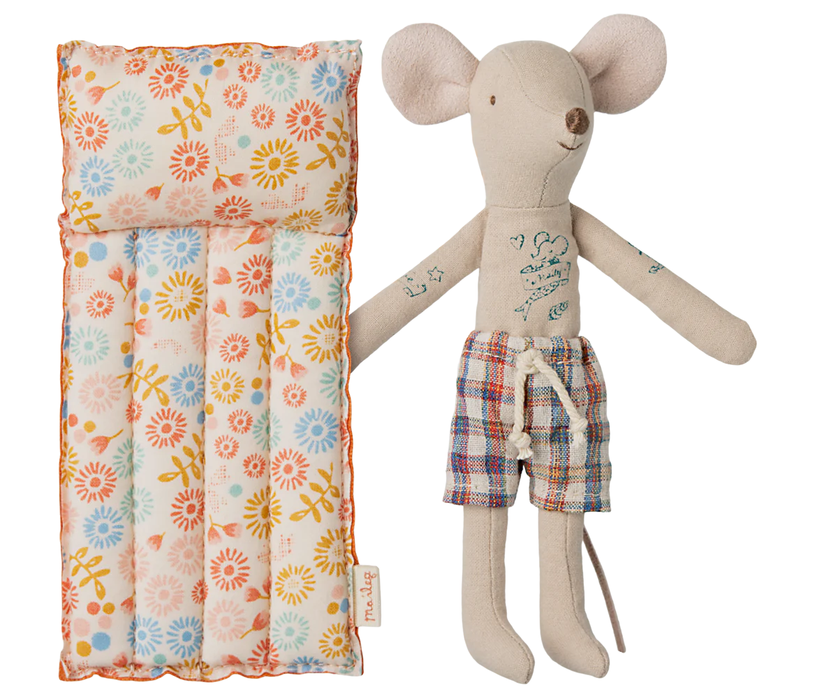 Maileg Dad Beach Mouse with Air Mattress