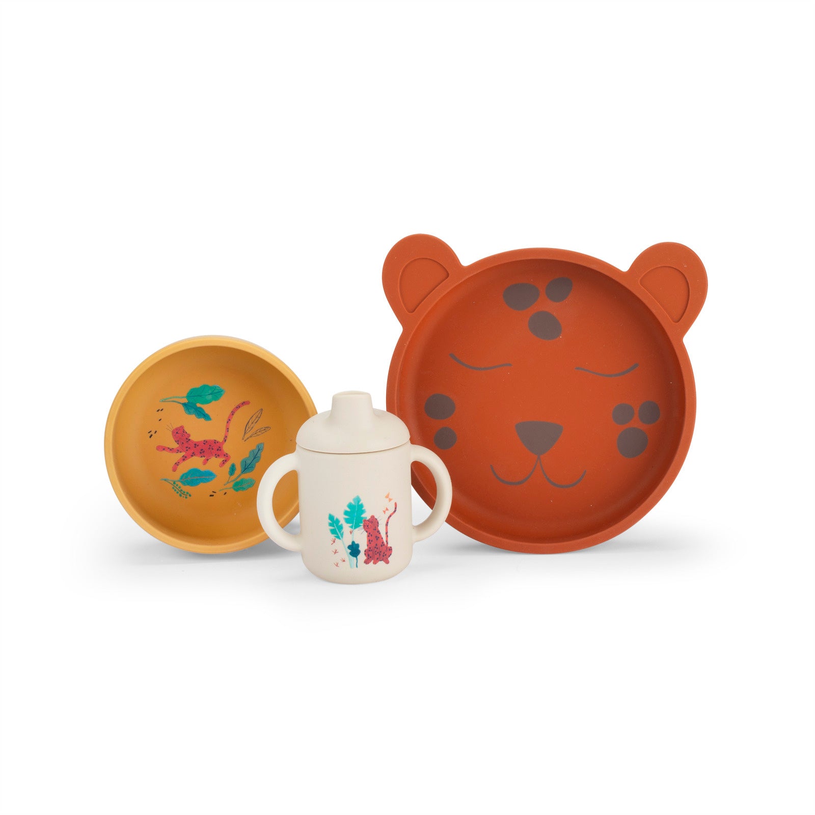 Moulin Roty Silicone Tableware Set, La forêt Mawa - Yoyo & Flo