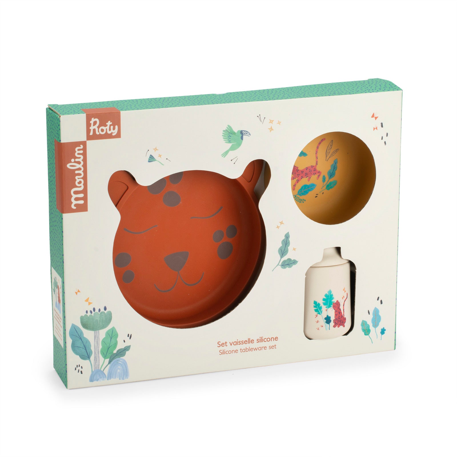Moulin Roty Silicone Tableware Set, La forêt Mawa - Yoyo & Flo