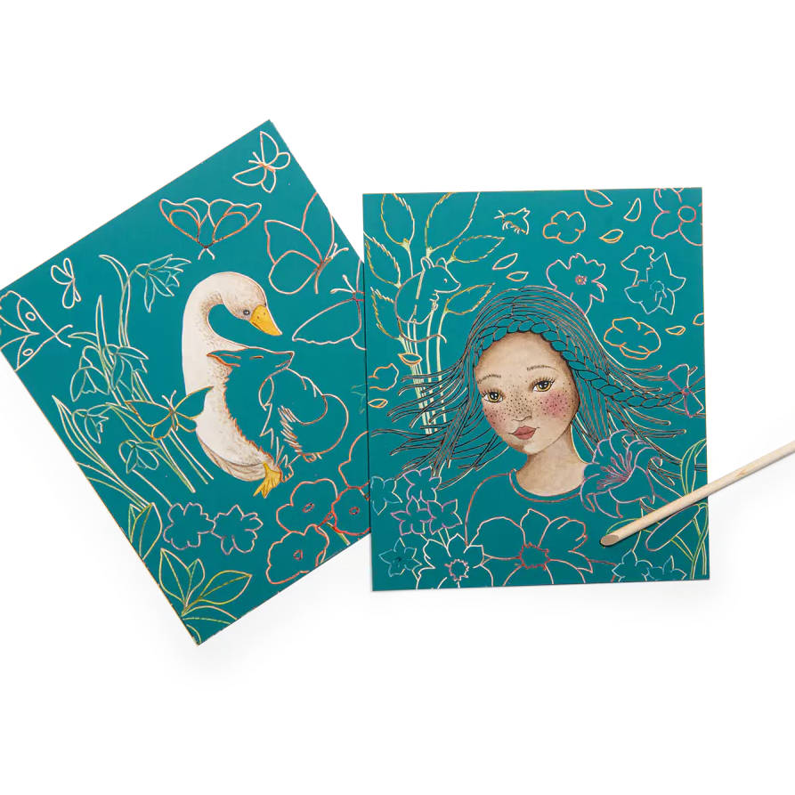 Moulin Roty Scratch Art Cards, Les Rosalies