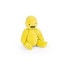 Yellow plush toy on a white background