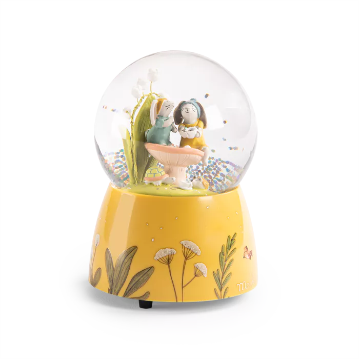 Moulin Roty Musical Snow Globe, Trois Petits Lapins