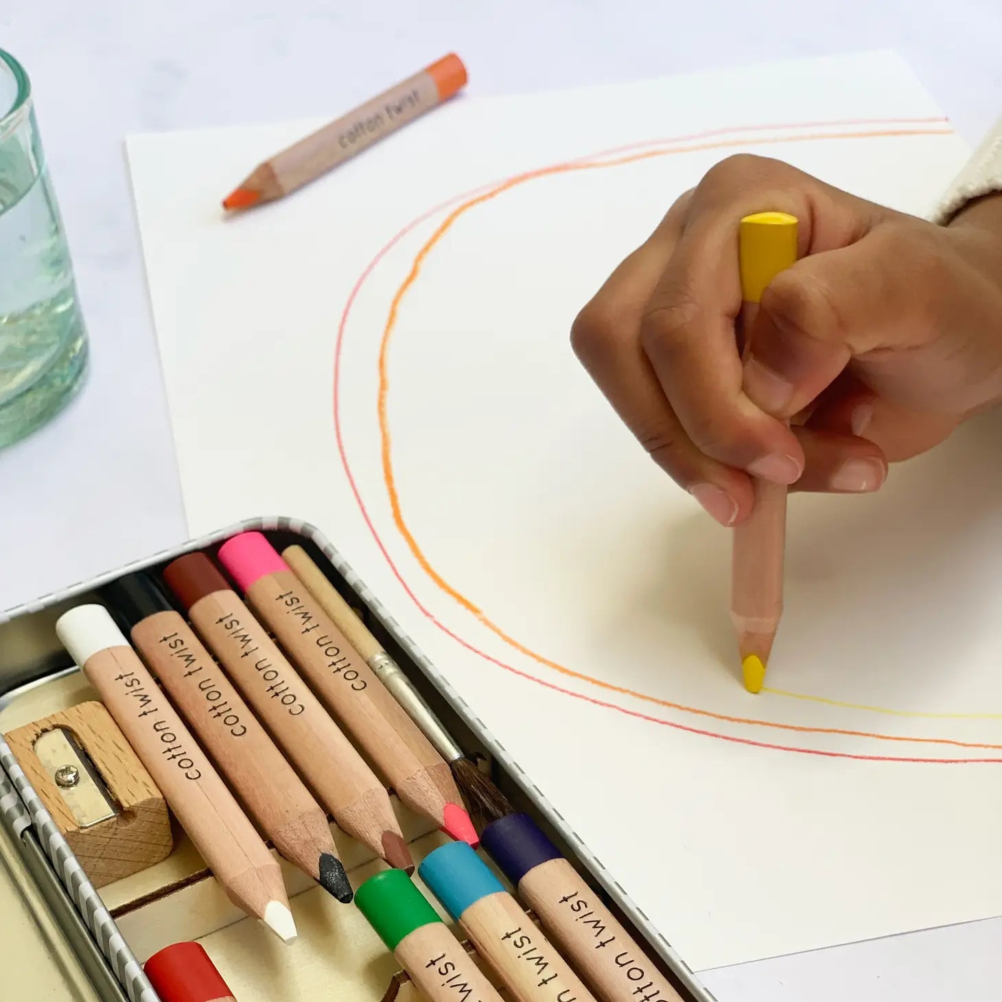 Cotton Twist Jumbo Watercolour Pencil Set, Bright Mix