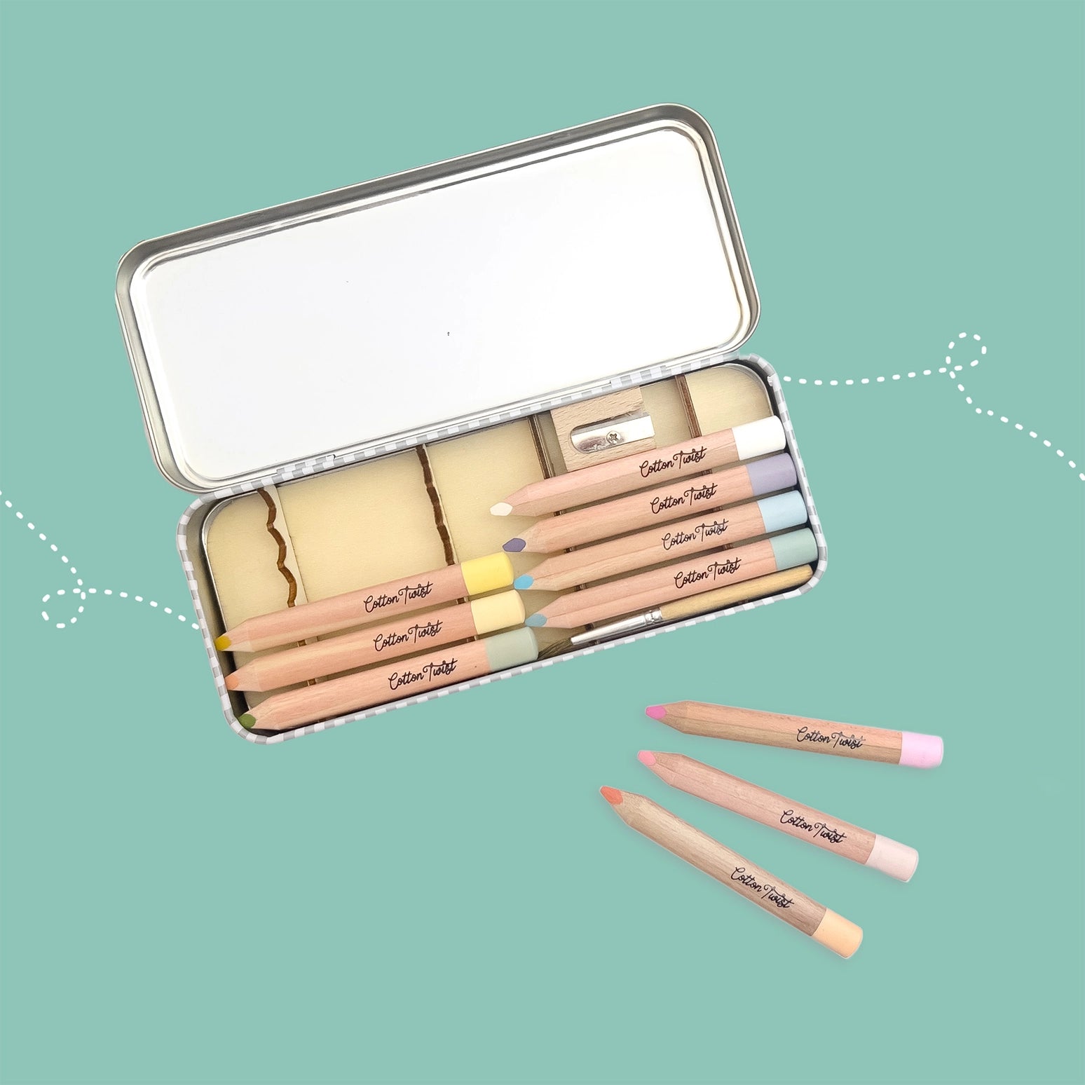 Cotton Twist Jumbo Watercolour Pencil Set, Pastel Mix