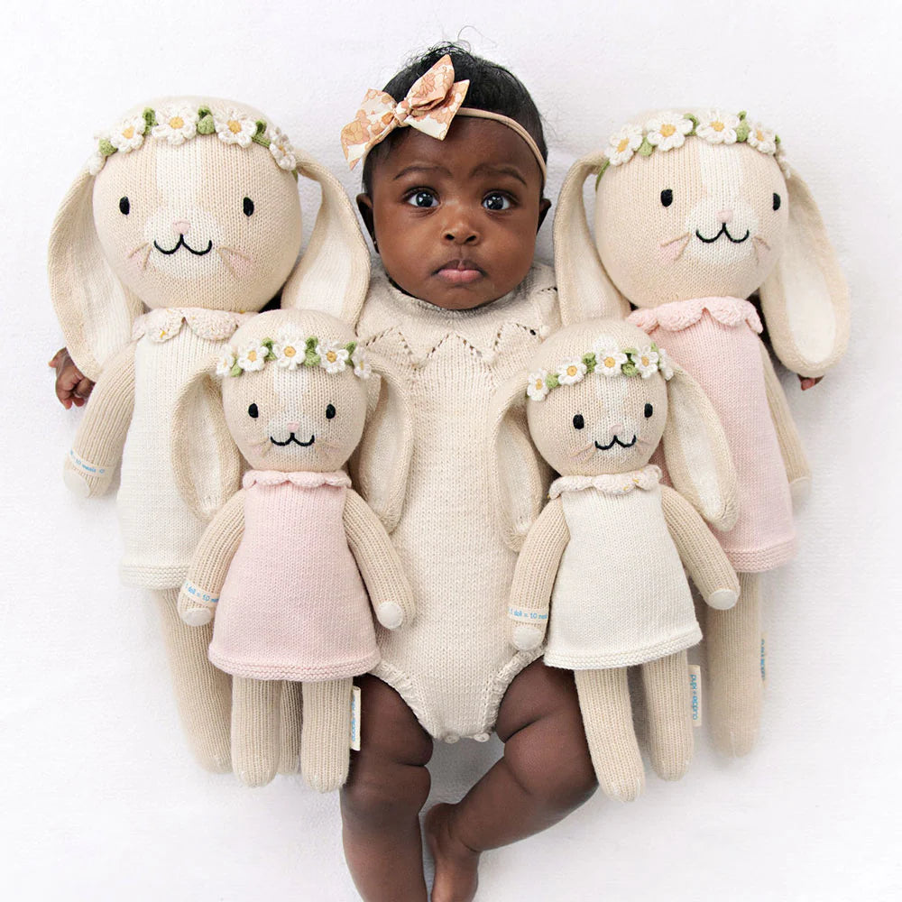 Cuddle and Kind Hannah Bunny Blush together with baby