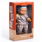 Pompea baby doll in striped outfit with stethoscope in packaging