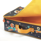 Children's suitcase with space-themed design on a white background