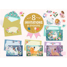 Djeco Childrens party invitations unicorns and magical creatures 