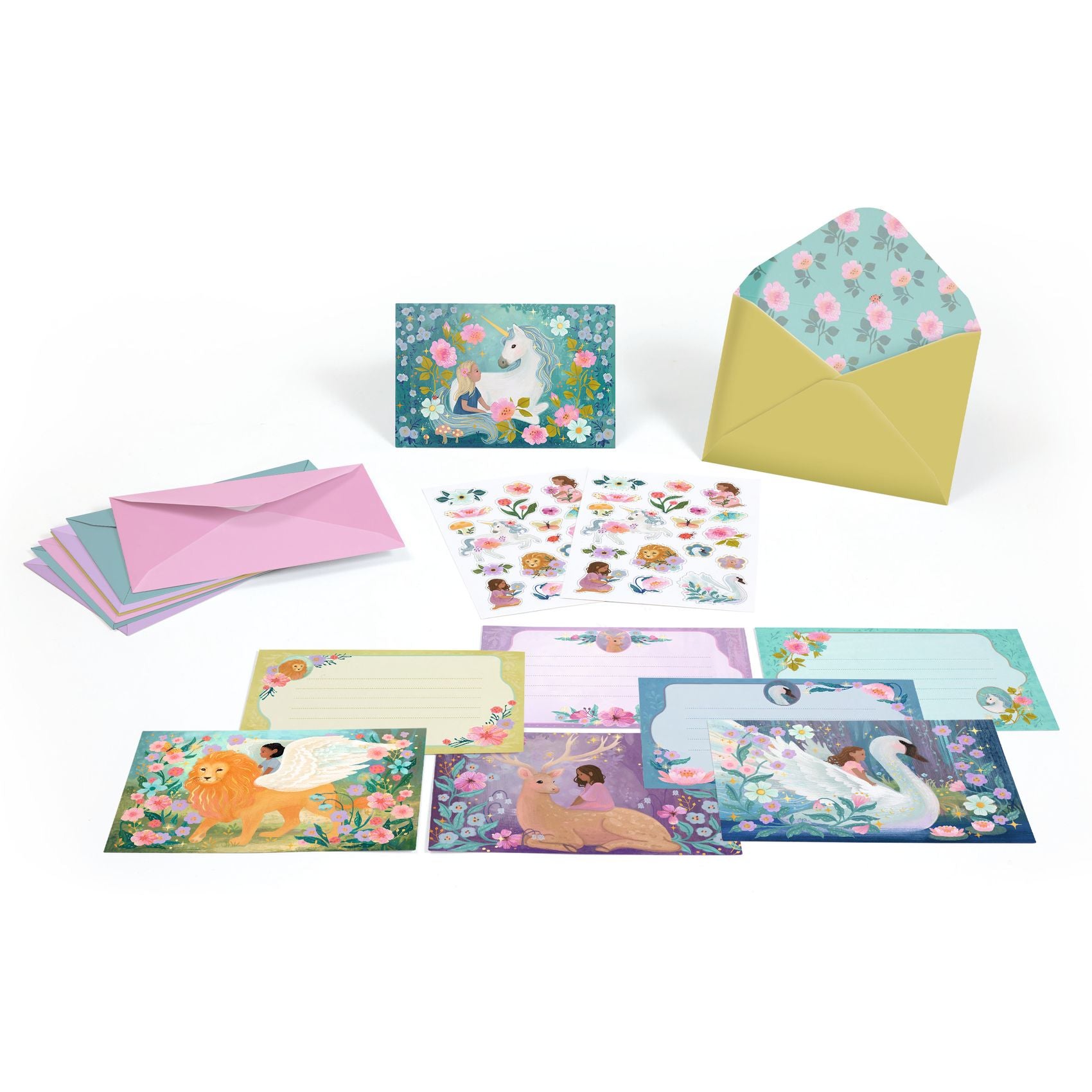 Djeco Childrens party invitations unicorns and magical creatures 