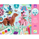 Fairy-themed craft box with activities for ages 6-10, featuring animals and fairies on a colorful background.